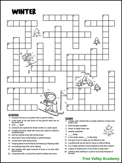 ski run crossword